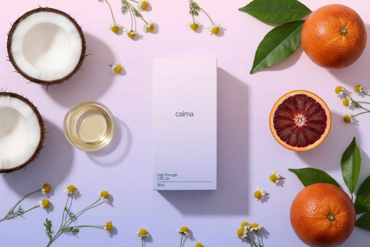 CBD Oil Ingredients Flat Lay